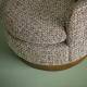 Fauteuil Sinclair Tweed Signature Assise Pivotante en Acier et Tissu Chiné Marron Sofa 1 Place 75x75x75cm
