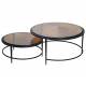 Duo de Tables Igloo Signature Tables de Salon Gigognes en Acier et Verre Fumé 46x86x86cm