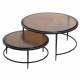 Duo de Tables Igloo Signature Tables de Salon Gigognes en Acier et Verre Fumé 46x86x86cm