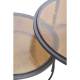 Duo de Tables Igloo Signature Tables de Salon Gigognes en Acier et Verre Fumé 46x86x86cm