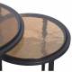 Duo de Desserte Igloo Signature Tables d'Appoint de Salon Gigognes en Acier et Verre Fumé 44x44x53cm
