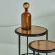 Duo de Desserte Igloo Signature Tables d'Appoint de Salon Gigognes en Acier et Verre Fumé 44x44x53cm