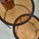 Duo de Desserte Igloo Signature Tables d'Appoint de Salon Gigognes en Acier et Verre Fumé 44x44x53cm