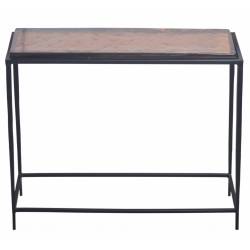 Console Igloo Signature Sellette en Acier et Verre Fumé Table d'Appoint 28x65x80cm