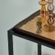 Console Igloo Signature Sellette en Acier et Verre Fumé Table d'Appoint 28x65x80cm