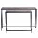 Grande Console Igloo Signature Sellette en Acier et Verre Fumé Table d'Appoint 30x70x110cm