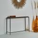 Grande Console Igloo Signature Sellette en Acier et Verre Fumé Table d'Appoint 30x70x110cm