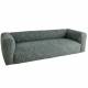 Canapé Madison Signature Sofa 3/4 Places en Tissu Chiné Vert Banquette de Salon 67x108x252cm
