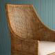 Chaise Julie Signature Assise en Rotin et Coussin en Tissu Ecru Fauteuil Bohème 56x58x88cm