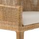 Chaise Julie Signature Assise en Rotin et Coussin en Tissu Ecru Fauteuil Bohème 56x58x88cm