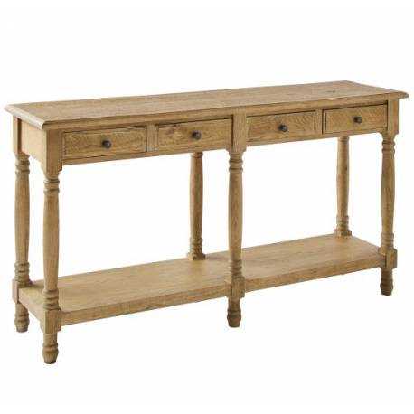 Console Boissy Signature Table de Drapier en Chêne Massif Table d'Appoint Esprit Charme 40x80x150cm