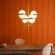 Lustre Montparnasse Signature Luminaire en Acier Doré et Opaline Lustre 4 Globes 76x76x100cm