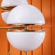 Lustre Montparnasse Signature Luminaire en Acier Doré et Opaline Lustre 4 Globes 76x76x100cm