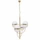 Lustre Montparnasse Signature Luminaire en Acier Doré et Opaline Lustre 4 Globes 76x76x100cm