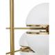 Lustre Montparnasse Signature Luminaire en Acier Doré et Opaline Lustre 4 Globes 76x76x100cm