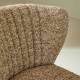 Fauteuil Chauffeuse Gina Caramel Signature Vintage Siège de Salon en Tissu Passepoil Velours et Bois 61x72x74cm