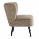 Fauteuil Chauffeuse Gina Caramel Signature Vintage Siège de Salon en Tissu Passepoil Velours et Bois 61x72x74cm