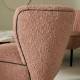 Fauteuil Chauffeuse Gina Rose Signature Vintage Siège de Salon en Tissu Passepoil Velours et Bois 61x72x74cm