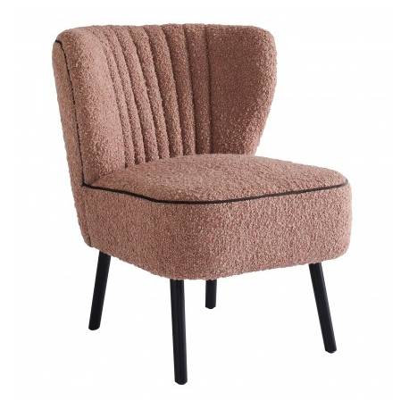 Fauteuil Chauffeuse Gina Rose Signature Vintage Siège de Salon en Tissu Passepoil Velours et Bois 61x72x74cm