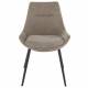 Lot de 2 Chaises Colombe Taupe Signature Sièges de Table de Salle à Manger en Acier et Tissu 54x62x82cm