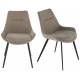 Lot de 2 Chaises Colombe Taupe Signature Sièges de Table de Salle à Manger en Acier et Tissu 54x62x82cm