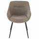 Lot de 2 Fauteuils Bridge Colombe Taupe Signature Sièges de Table de Salle à Manger en Acier et Tissu 64x68x79cm