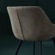 Lot de 2 Fauteuils Bridge Colombe Taupe Signature Sièges de Table de Salle à Manger en Acier et Tissu 64x68x79cm