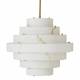 Suspension SARA Signature Luminaire en Acier et Faux Albâtre Lustre Art-déco 45x50x50cm