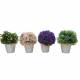 Lot de 4 Fausses Plantes Ensemble de 4 Pots de Fleurs Décoratives en Plastique Plantes Artificielles