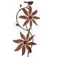 Eolienne Double Hélices Motif Oiseau Tuteur Mobile de Jardin en Acier Oxydé 11x38x192cm