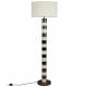 Lampadaire Vertigo Dutchbone Lampe sur Pied en Céramique Vert Clair et Marron Abat-jour Coton Beige 45x45x143cm