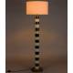 Lampadaire Vertigo Dutchbone Lampe sur Pied en Céramique Vert Clair et Marron Abat-jour Coton Beige 45x45x143cm