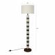 Lampadaire Vertigo Dutchbone Lampe sur Pied en Céramique Vert Clair et Marron Abat-jour Coton Beige 45x45x143cm