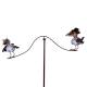 Mobile de Jardin Métal Décoration Extérieur à Planter Tuteur Duo de Corbeaux Acier Patiné à Piquer 17x75x155cm