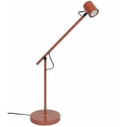 Lampe Aéro Woody Luminaire à Poser en Acier Rouge et PVC Eclairage Inclinable 20x45,5x55cm