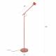 Lampadaire Aéro Woody Luminaire sur Pied en Acier Rouge et PVC Eclairage Inclinable 25x57,5x120cm