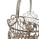 Grande Jardinière Façon Panier Pot de Fleur Bac de Plantation en Acier Marron 25x25x39cm