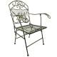 Fauteuil de Jardin Papillon Chaise Siège de Salon Extérieur à 2 Accoudoirs Pliable 1 Place en Acier Vert Antique 51x72x95cm