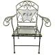 Fauteuil de Jardin Papillon Chaise Siège de Salon Extérieur à 2 Accoudoirs Pliable 1 Place en Acier Vert Antique 51x72x95cm