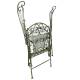 Fauteuil de Jardin Papillon Chaise Siège de Salon Extérieur à 2 Accoudoirs Pliable 1 Place en Acier Vert Antique 51x72x95cm