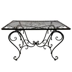 Table Basse Papillon Rectangulaire Acier Marron Desserte Table d'Appoint Pliable de Jardin 50x56x85cm