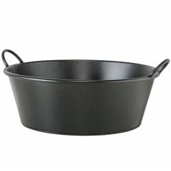 Bassine Acier Noir Bac à Plantes Jardinière Jackson à Poignée Ronde Gm 19x42x47,5cm