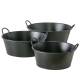 Bassine Acier Noir Bac à Plantes Jardinière Jackson à Poignée Ronde Mm 18,5x36,5x42cm