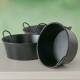 Bassine Acier Noir Bac à Plantes Jardinière Jackson à Poignée Ronde Mm 18,5x36,5x42cm