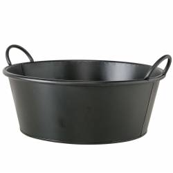 Bassine Acier Noir Bac à Plantes Jardinière Jackson à Poignée Ronde Mm 18,5x36,5x42cm