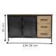 Bahut Meuble de Rangement Buffet Placard Industriel 2 Portes 3 Tiroirs en Acier et Bois 40x81x134,5cm