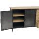 Bahut Meuble de Rangement Buffet Placard Industriel 2 Portes 3 Tiroirs en Acier et Bois 40x81x134,5cm