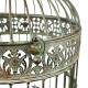 Cage à Oiseaux MM Volière Ronde en Acier Patiné Vert Antique Abri Décoratif à Suspendre 26x26x52cm