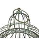 Cage à Oiseaux GM Volière Ronde en Acier Patiné Vert Antique Abri Décoratif à Suspendre 32x32x59cm