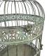 Cage à Oiseaux GM Volière Ronde en Acier Patiné Vert Antique Abri Décoratif à Suspendre 32x32x59cm